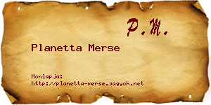 Planetta Merse névjegykártya